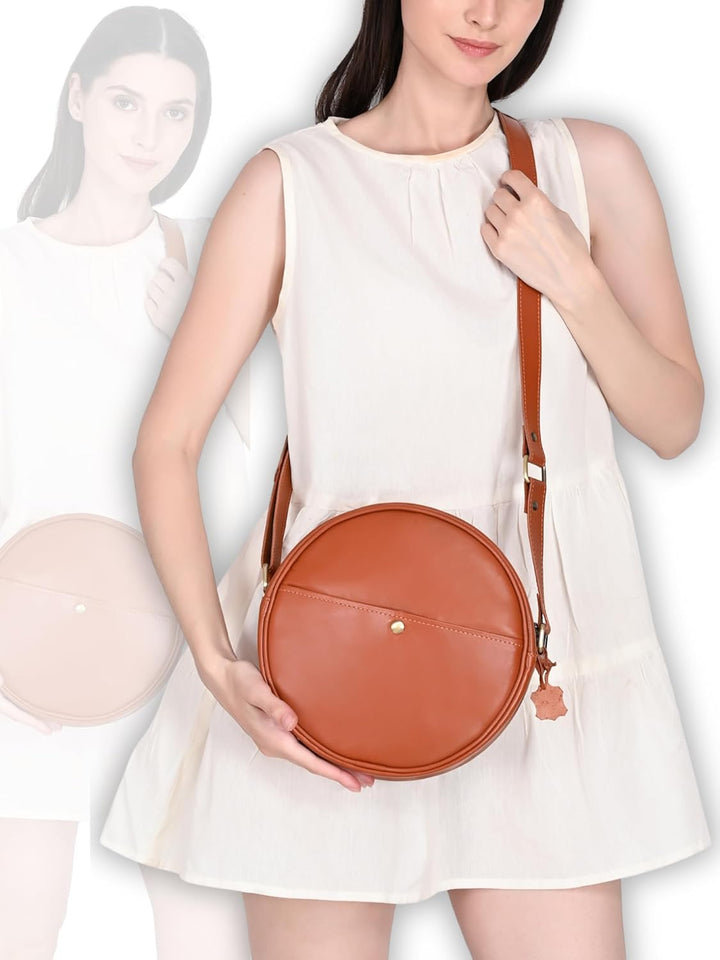 Runde Urban-Ledertaschen für Damen, Kreistaschen für Damen, Designer-Mode-Umhängetasche, kleine Umhä
