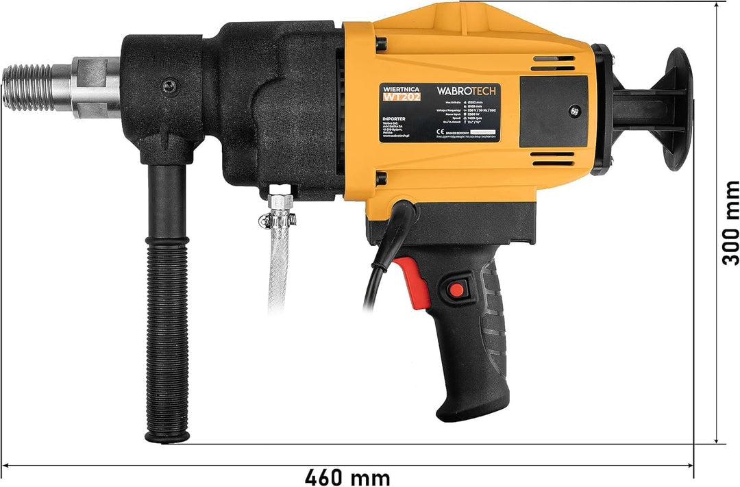 WABROTECH® Kernbohrgerät Handgeführt ⌀22–202 mm an Kernbohrständer und Wasserzuführgerät 11 L - Diam