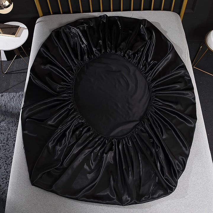 Jemiipee Spannbettuch Einfarbig Satin Seide Glänzend Betttuch Leintuch 150x200 cm für Matratzen bis