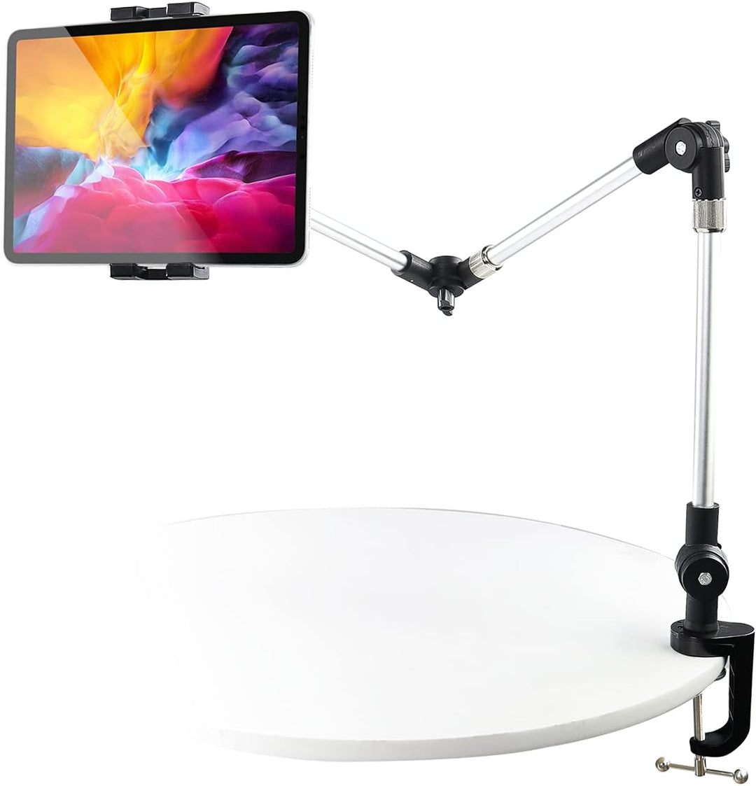 Metall langem Arm Tablet Halter, woleyi Verstellbare Tablet Ständer für Bett Schreibtisch Küche, Fle