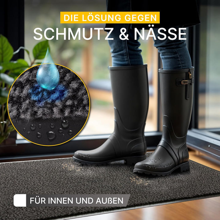 Entrando Schmutzfangmatte - für innen und aussen, wetterfest, waschbar, rutschfest - ideal für Flur,