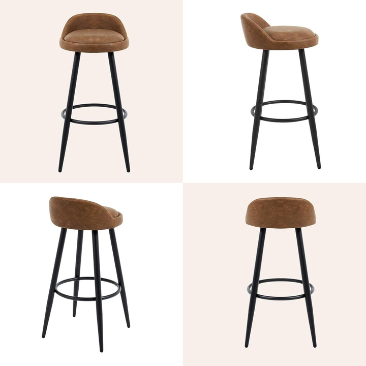WOLTU BH327br-1 Barhocker 1er Set Barstuhl Hocker Tresenhocker Bistrohocker Designer Hocker mit Lehn