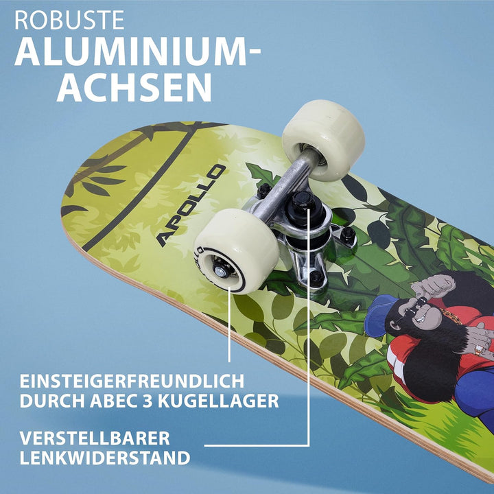 Apollo Kinder Skateboard, | kleines Komplett Board mit ABEC 3 Kugellagern und Aluminium Achsen | Coo