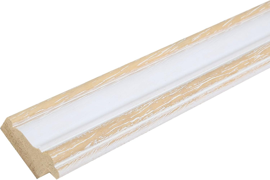 Deknudt Frames S221H1 40x50cm, Bilderrahmen weiss mit naturfarbigem Akzent, Holz 40 x 50 Weiss, 40 x