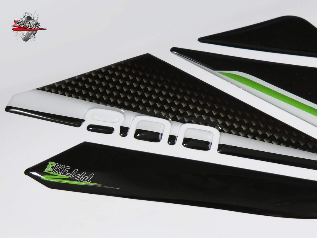Tankpad Seitentank Carbon Grün kompatibel für Kawasaki Z800-800163