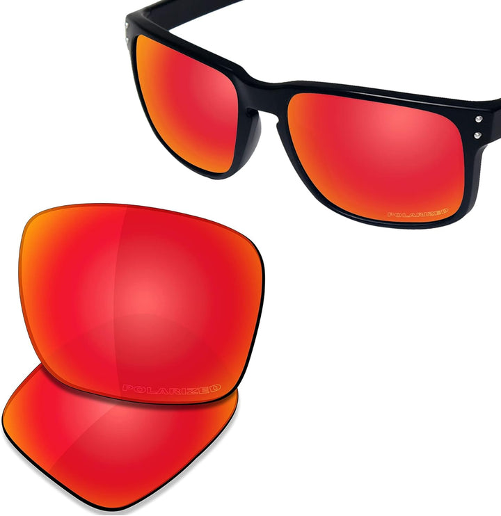 Saucer Premium Ersatzgläser für Oakley Holbrook OO9102 Sonnenbrillen High Definition - Fire Red Pola