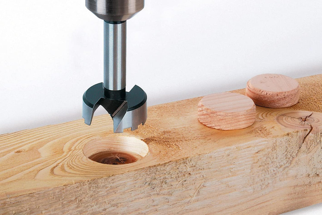 wolfcraft Forstnerbohrer-Set, Ø 15-35 mm, 5-tlg. I 1002000 I Für Bohrungen in Holz mit und ohne Tief