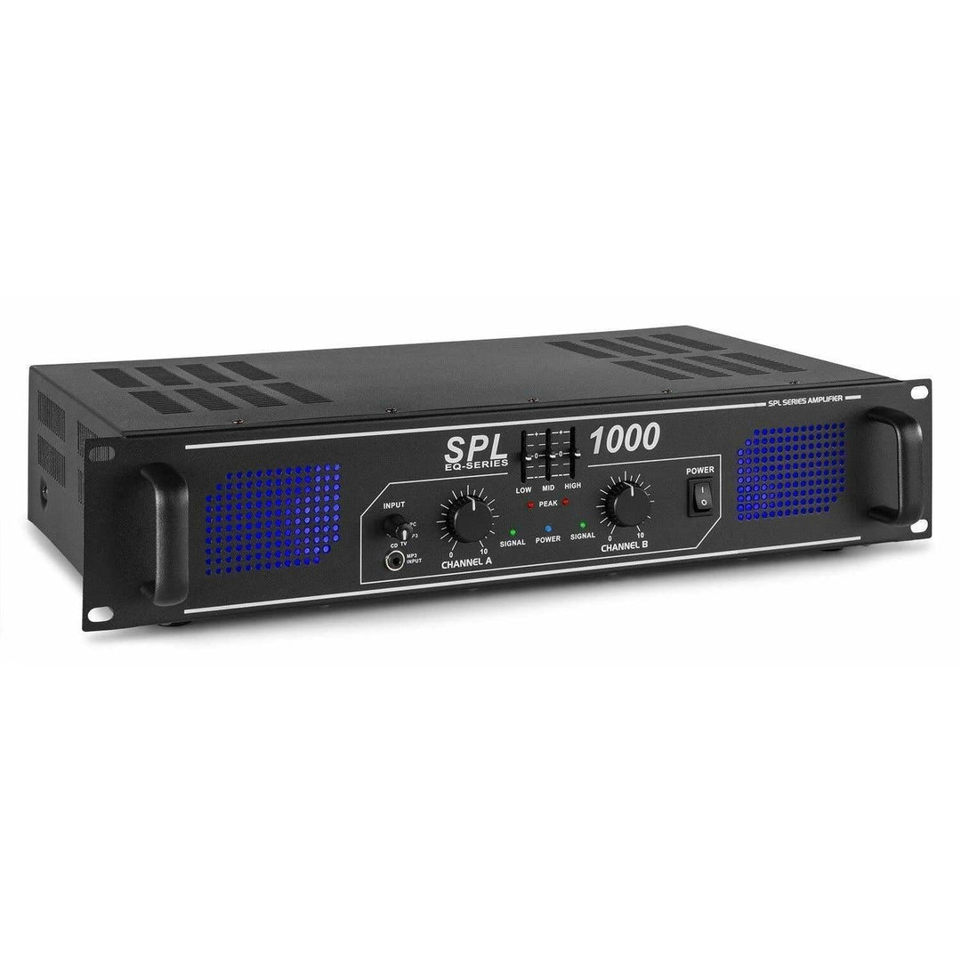 Skytec SPL 1000 2.0Kanäle Haus Verkabelt Schwarz - Audioverstärker (2.0 Kanäle, 0,5%, 95 dB, 500 W,