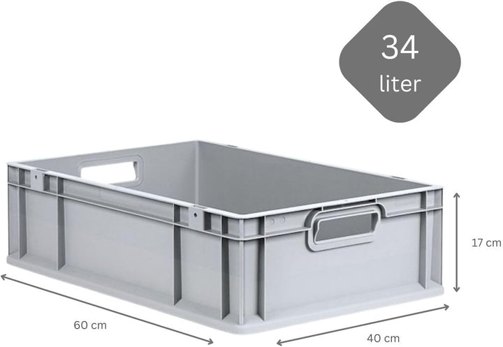 PROREGAL SuperSparSet 10x Eurobox NextGen Economy mit Auflagedeckel und 4x Schiebeschnappverschlüsse