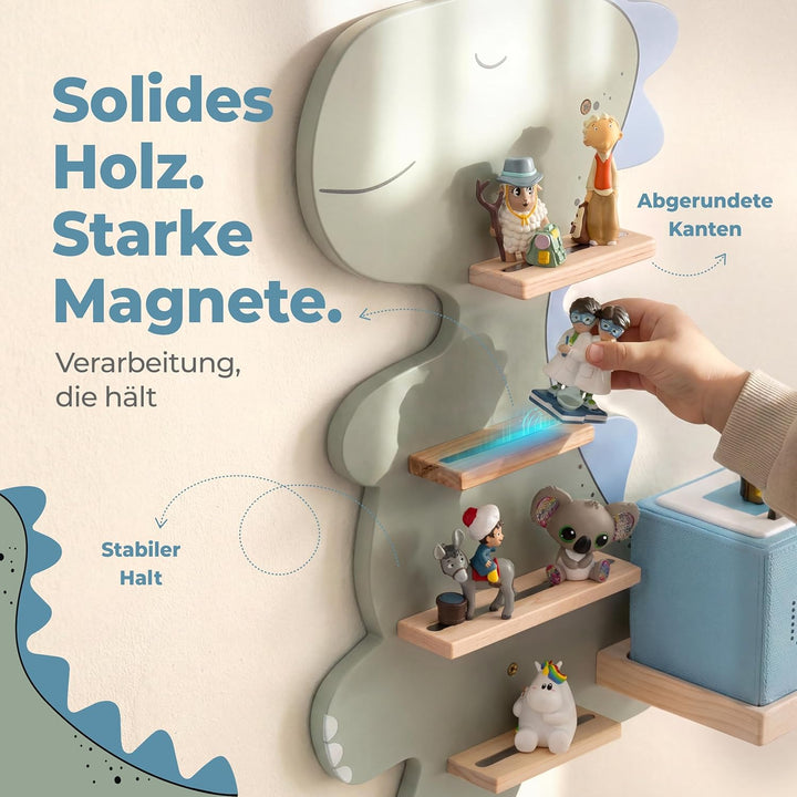 Little Goldie® Tonie Regal - für Tonie Figuren (magnetisch) und Box - Dino Motiv für Jungen und Mädc