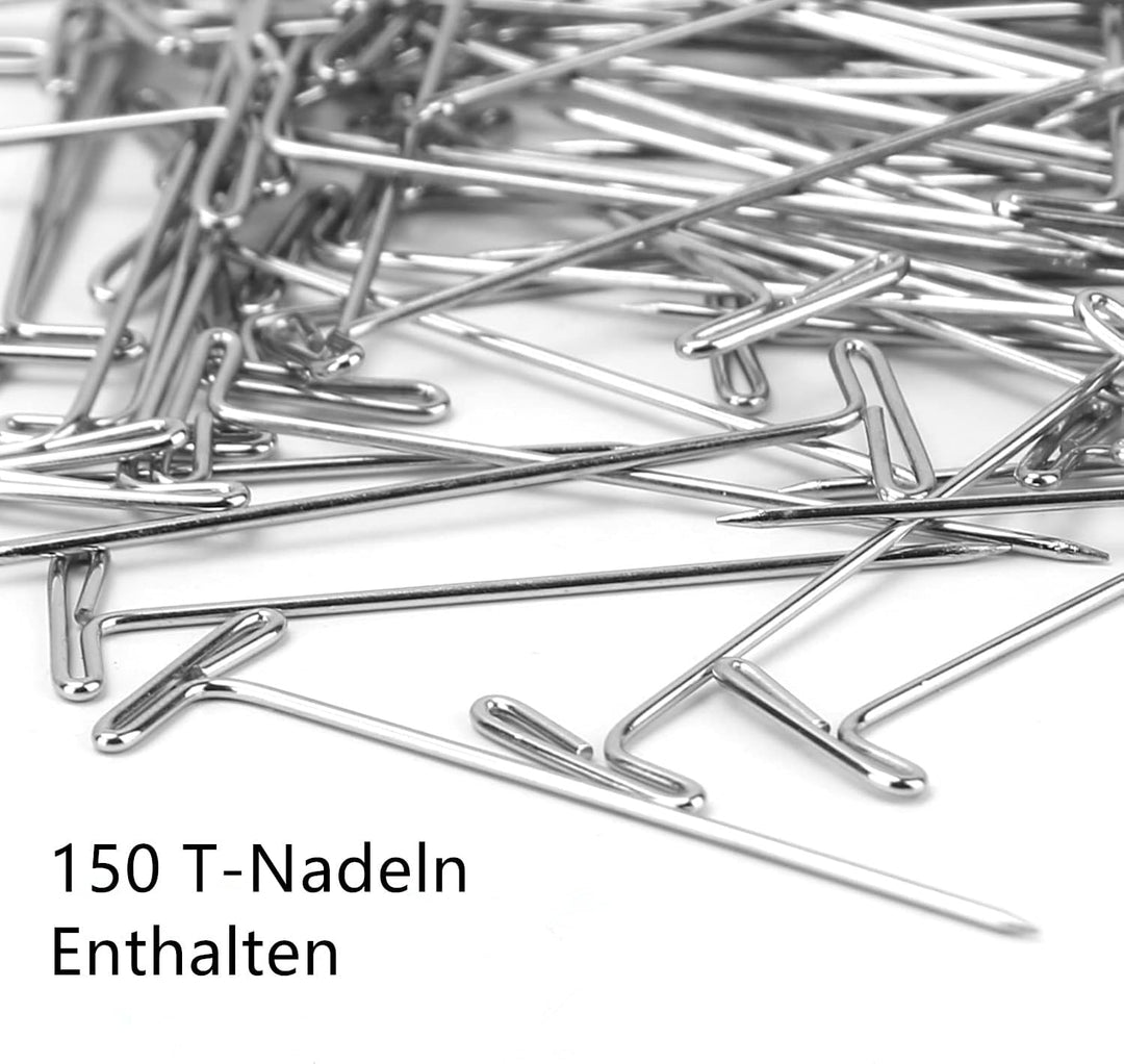 Spannmatten Stricken 9 Stück,Blocking Matte mit 10 kammnadeln,100 T-Nadeln Weiss Mats mit 10 kammnad