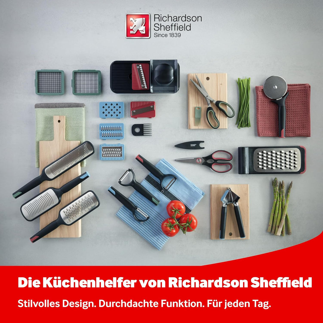 Richardson Knoblauchpresse mit integriertem Reiniger, grosses Gehäuse für mehr Kapazität, ergonomisc
