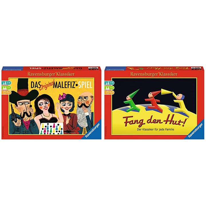 Ravensburger Spiele 26737 - Das Original Malefiz®-Spiel & Spiele 26736 - Fang den Hut!® Bundle mit F