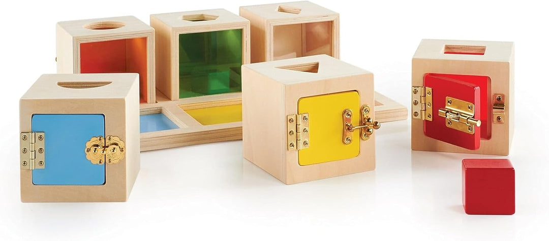 Guidecraft GDCG5058 Peekaboo Boxen Schlösser und Formen, bunt, normal