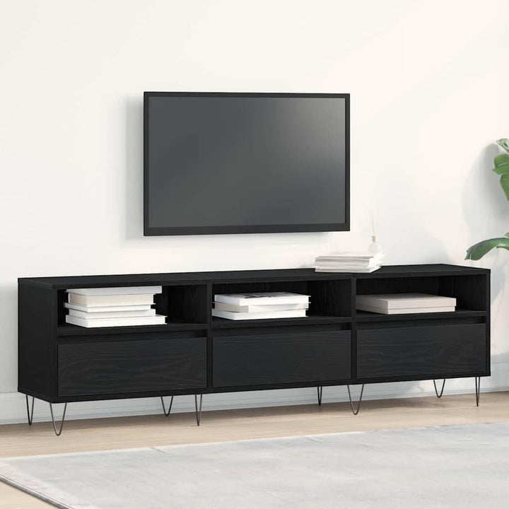 vidaXL TV-Schränk 150 x 30 x 44,5 cm Schwarz Eichen-Optik | Moderner Look, der in jede Einrichtung p