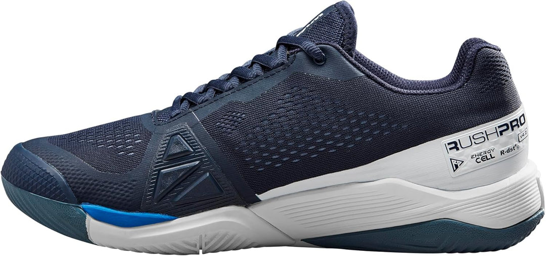 Wilson Herren Rush Pro 4.0 Ac Tennisschuhe Allcourtschuh Dunkelblau - Weiss 49 1/3 EU Navy Blazer Wh