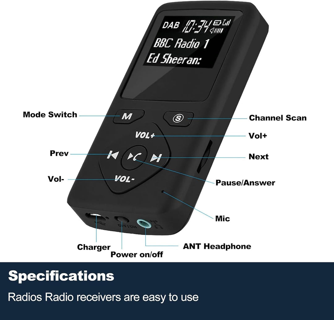 Tragbares Digitales Radio, PersöNliche Tragbare Digital Radio, Mp3 Player Miniradio,Wiederaufladbare