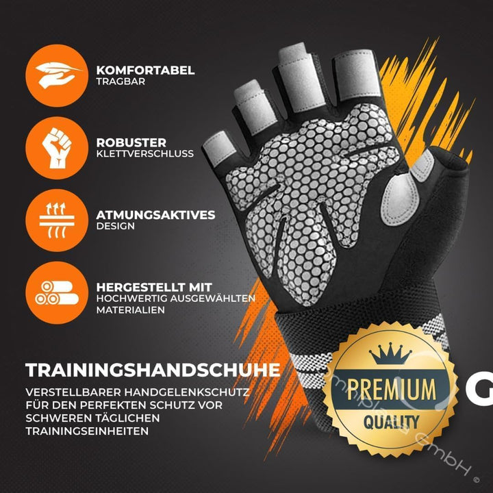 ProGrip Fitnesshandschuhe–Ideal für Männer und Frauen beim Kraftsport Gewichtheben Bodybuilding und