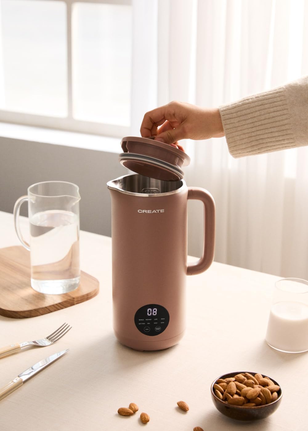 CREATE VEGAN Milk Maker / Multifunktions-Maschine für Gemüsemilch, Mokka, programmierbar bis zu 12 S