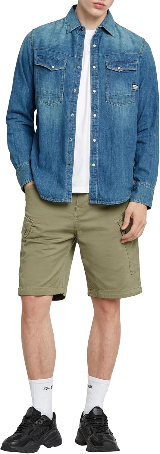 G-Star Raw C.V. Herren Dakota Slim Shirt Shirt XXL Blau (Faded Cricket Blue D23616-d252-d891), XXL B