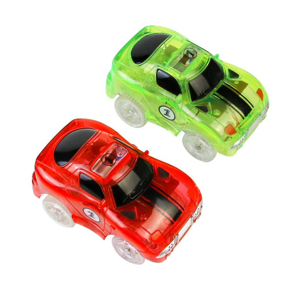 2 LED Race Cars Spielzeug Glow in The Dark für Kinder 3 4 5 6 7 8, MEHRWEG (2 Autos), 2 Autos