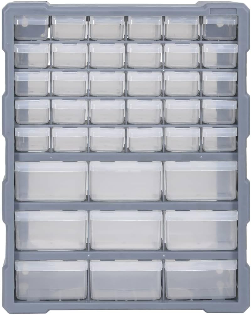 vidaXL Multi-Schubladen Organizer mit 39 Schubladen Sortierkasten Sortimentskasten Sortimentskoffer