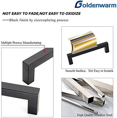 goldenwarm 20 Stück Griffe für Küchenschränke Möbelgriff Edelstahl -LSJ12BK192 Bohrlochabstand 192mm