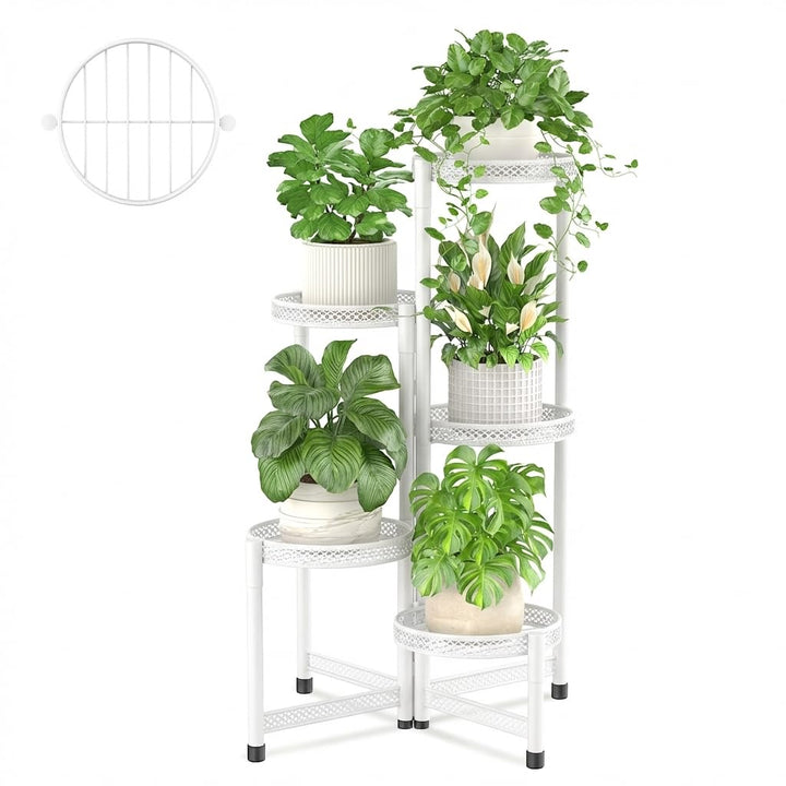 iDavosic.ly 5 Etagen Metall Pflanzenständer Blumentopfständer, Mehrstöckig Pflanzenregal Blumenregal