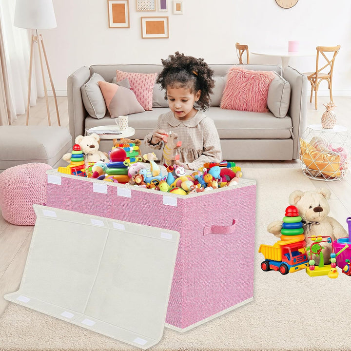 VERONLY Spielzeugkiste Aufbewahrungsbox mit Deckel Kinderzimmer- 83L Faltbar Gross Spielzeug Aufbewa
