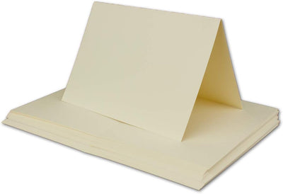 100 x Doppelkarten – Umschlag - Set DIN A6/C6 - creme-weiss – Karte DIN A 6 -10,5 x 14,8 cm - 240 g/