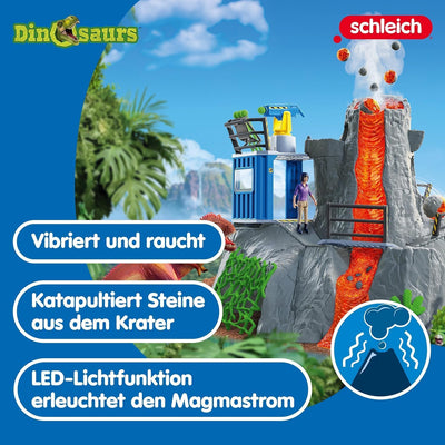 schleich 42564 Grosse Vulkan Expedition, für Kinder ab 5-12 Jahren, DINOSAURS - Spielset Single neue