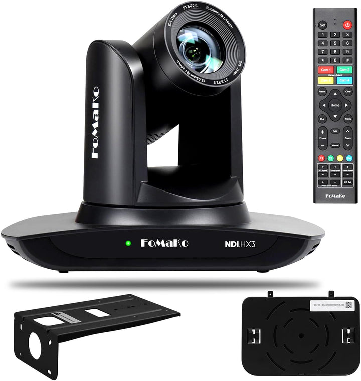 FoMaKo NDI HX3 PTZ Kamera KI-Auto-Tracking 20x Optischer Zoom mit HDMI/USB3.0/LAN(PoE) für Live-Gott