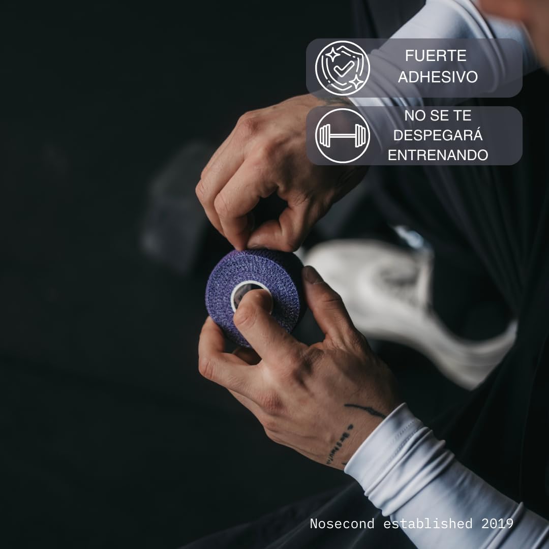 6 Stück Crossfit Tape Premium Elastisch selbstklebend 38 mm x 6 m Sportband Gewichtheben Grip voilet