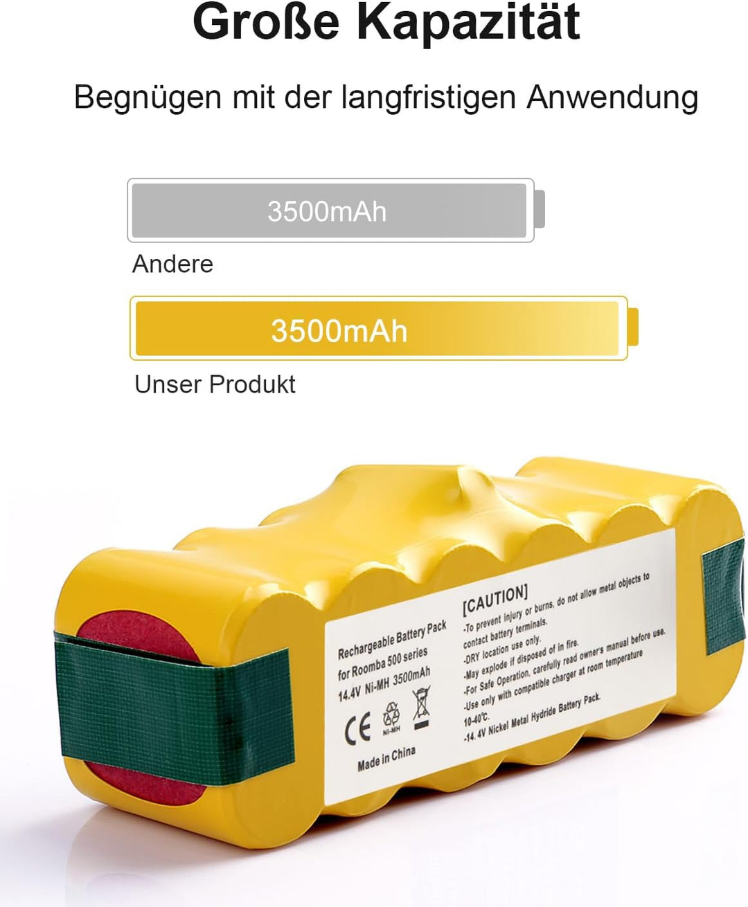 14.4V 4500mAh NI-MH Ersatzskkus für Staubsauger akku iRobot Roomba 500 600 700 800