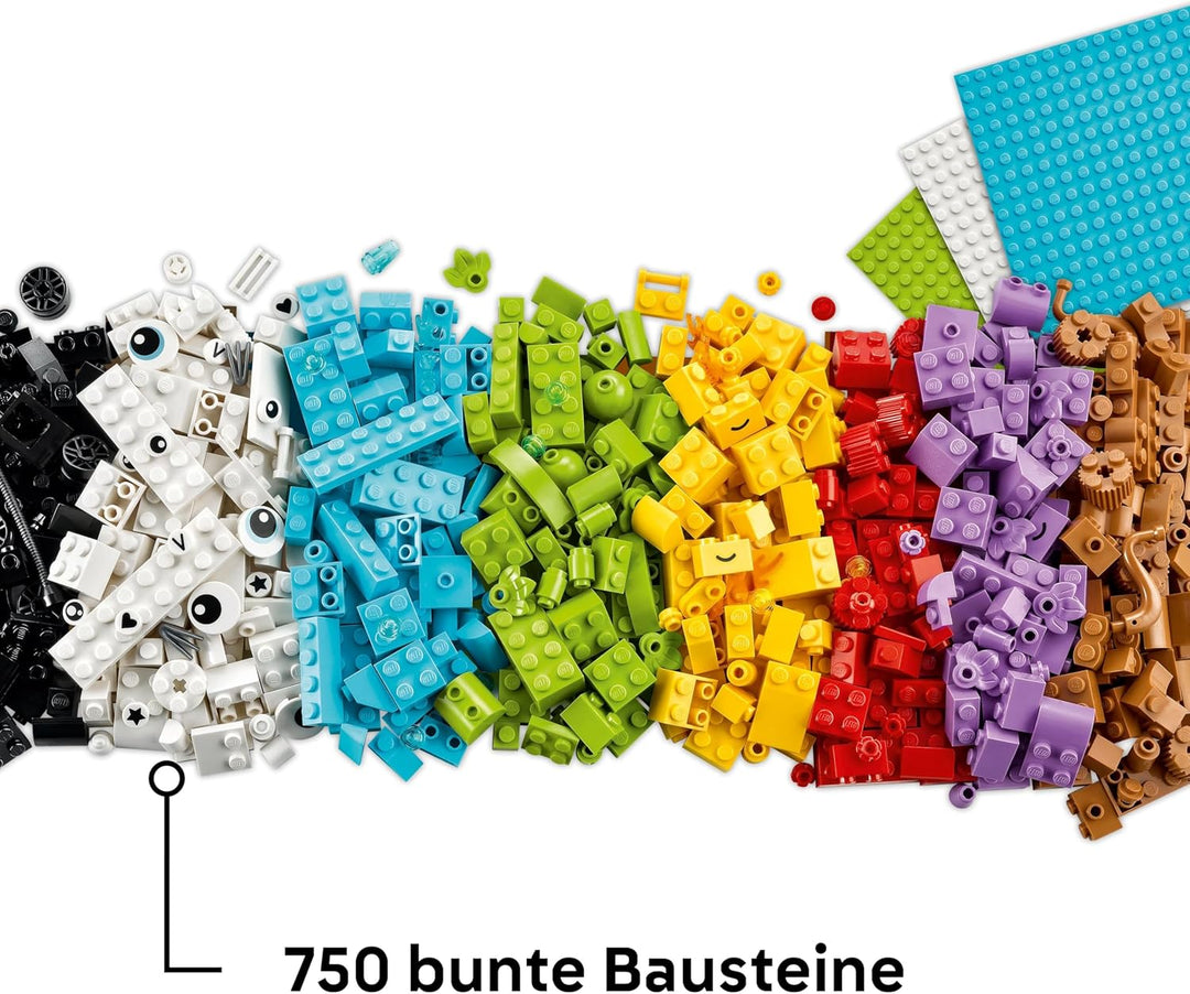 LEGO Classic Kreativset zum Bauen und Spielen - Set mit bunten Bausteinen - Baue EIN Haus, Hund, Lös