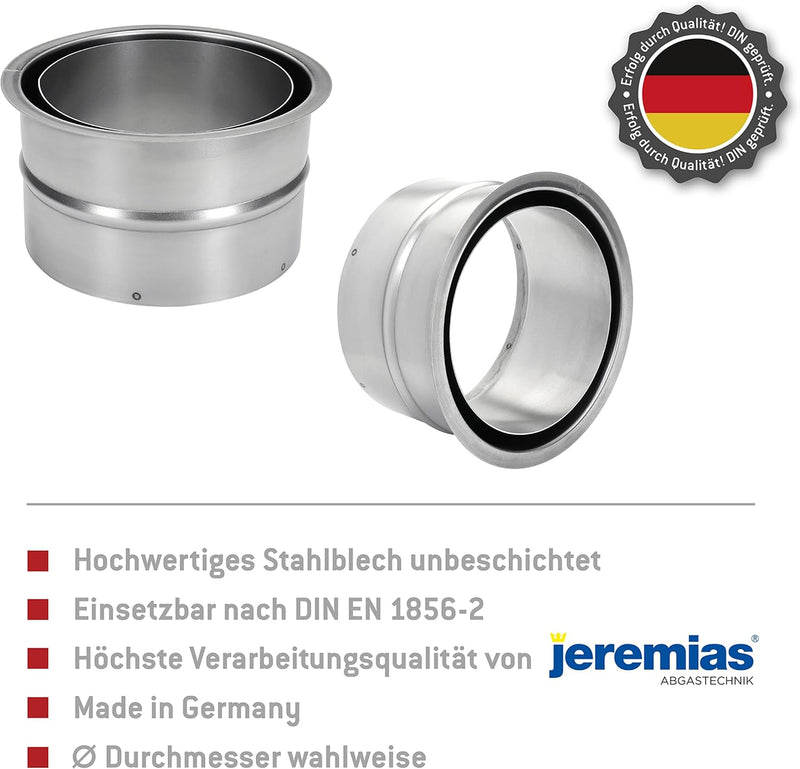 Doppelwandfutter in unterschiedlichen Ø zum anschliessen von Rauchrohr, Stahlrohr, Ofenrohr inkl. Sc