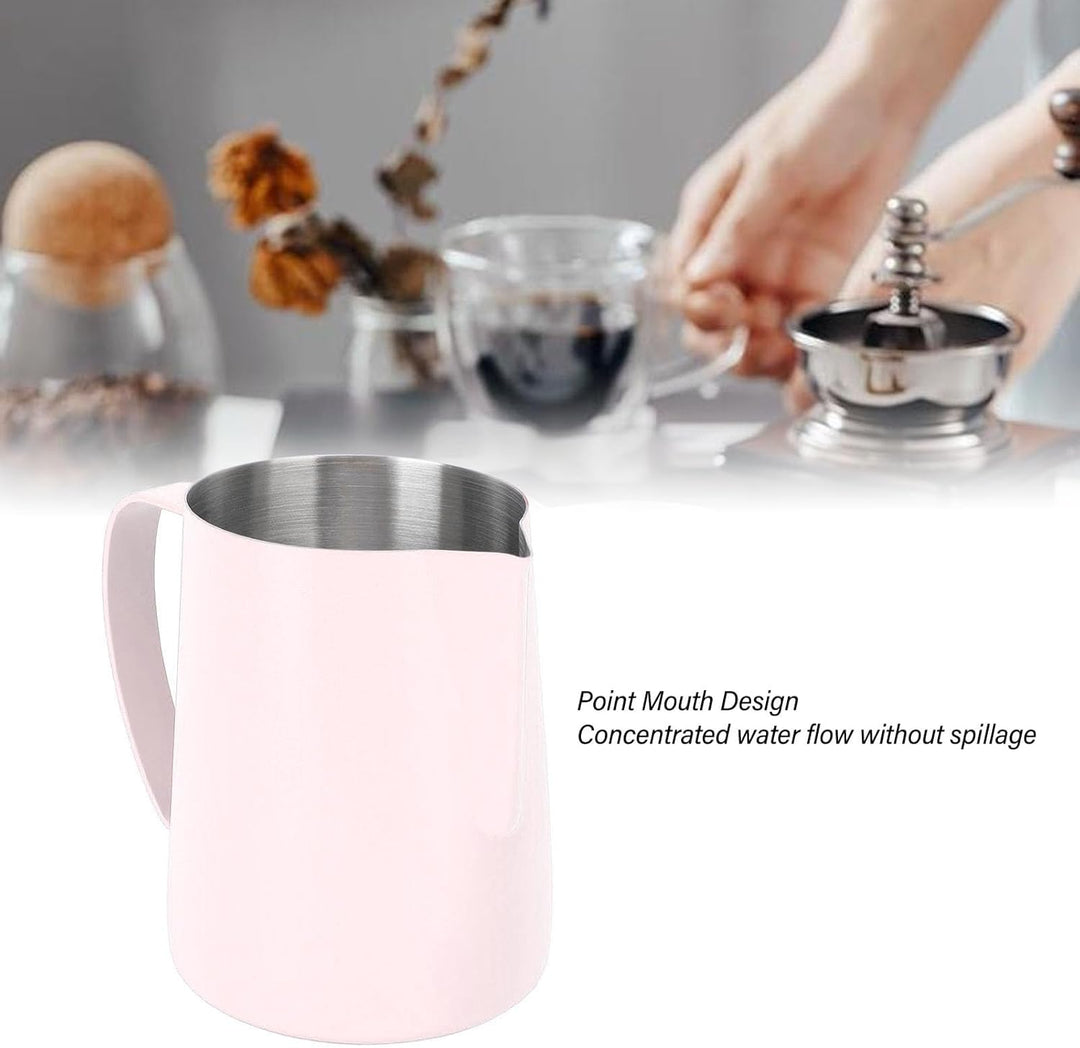 Milchkännchen Edelstahl 480ml, Milchaufschäumkrug Espresso Dampfkrug, Milchaufschäumbecher Milch Pit