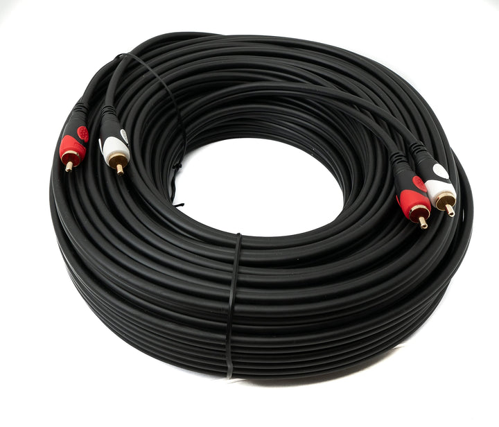 System-S Cinch 2 RCA Kabel 30 m Stecker zu Stecker Stereo AV Adapter in Schwarz
