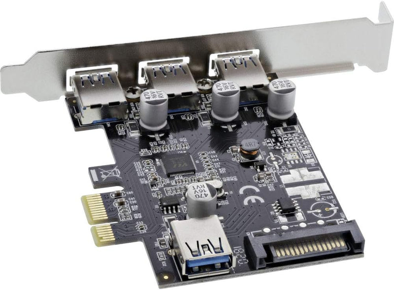 InLine 76662C Schnittstellenkarte, 3x+1x USB 3.0, PCIe, mit SATA Stromanschluss, inkl. Low-Profile S