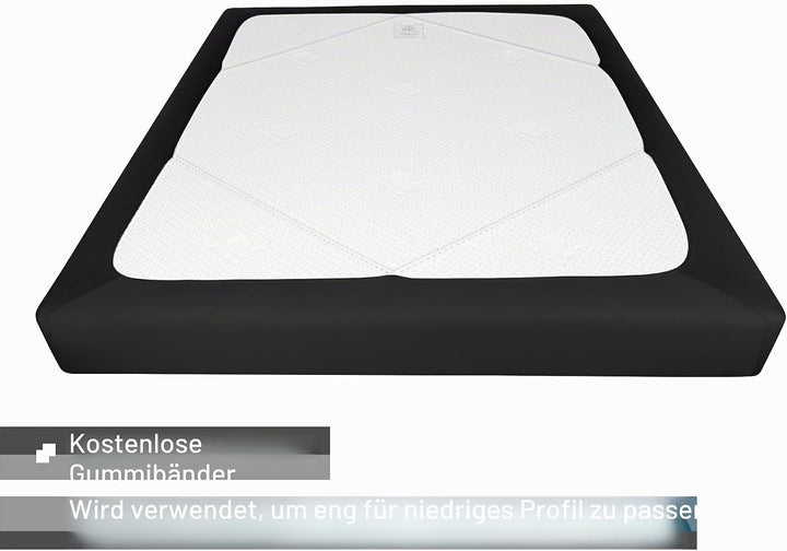 Boxspring-Bezug, Queen-Size-Grösse, Jersey-Strick und dehnbar, 4 Seiten, Bettrock für Hotel und Zuha