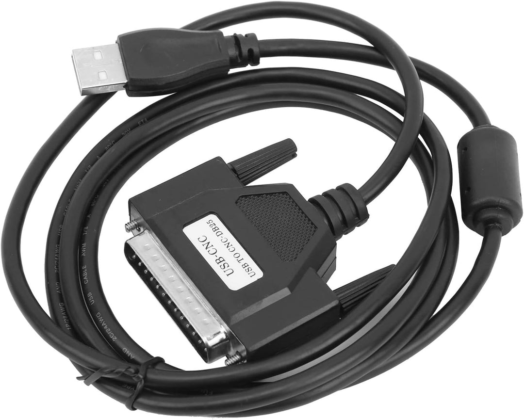 CNC-USB-Adapterkabel, schwarz DB25 12-Mbit/s-USB-Kabel zum Parallelkonverter Transformator Computer-