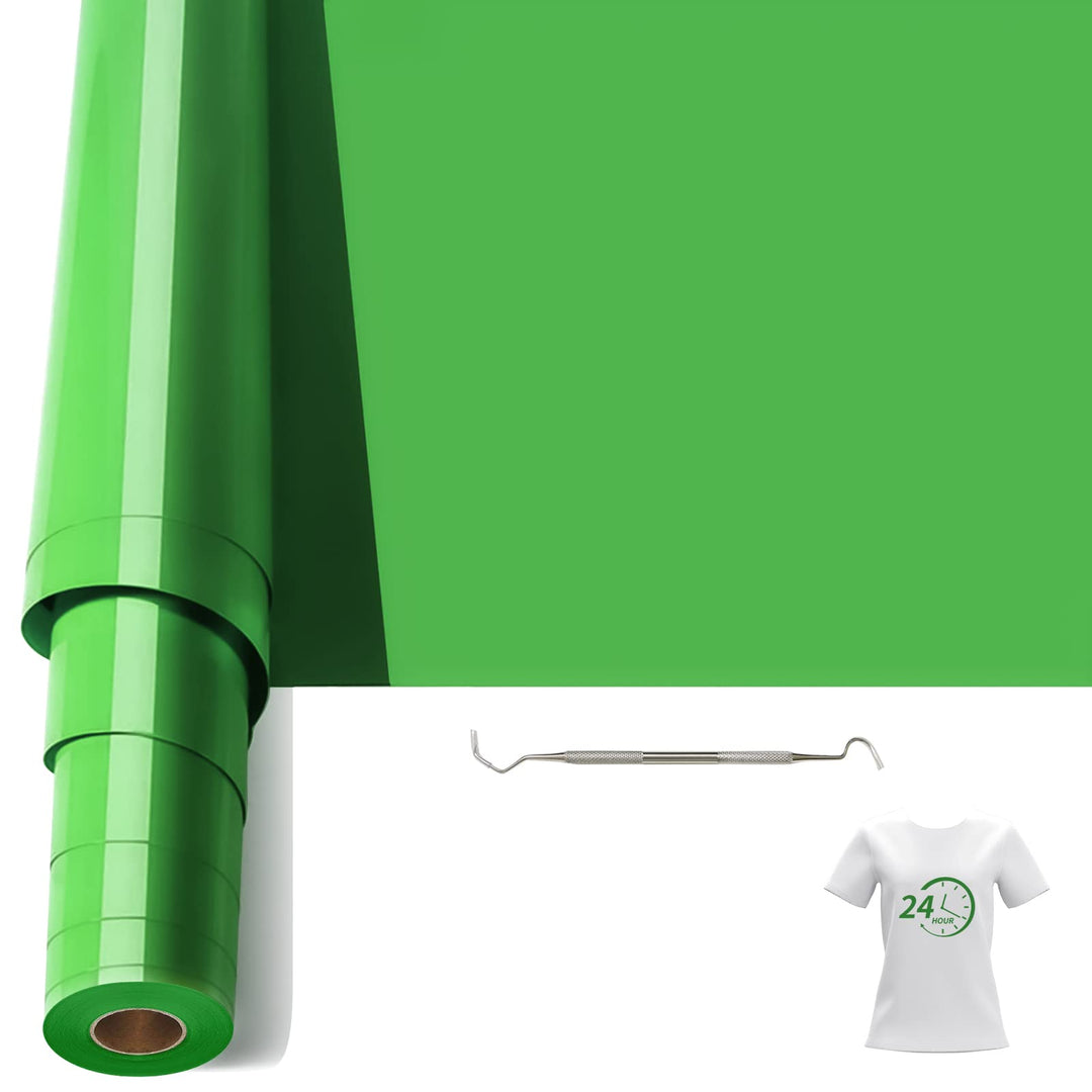 Bocguy Plotterfolie Textil, 30.5CM x 6.1M Heat Transfer Vinyl Flexfolie Rollen mit Plotter Werkzeug,