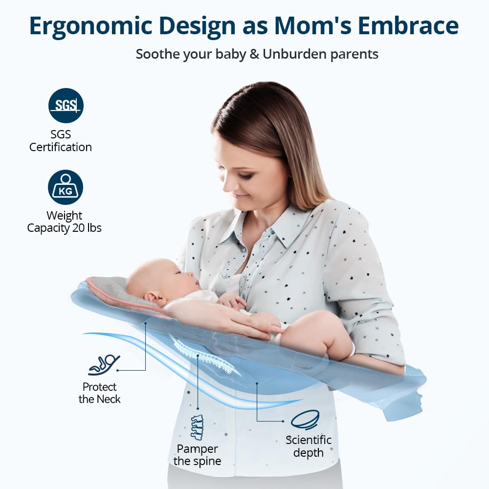 Bioby Babywippe Elektrisch mit 5 Natürlichen Schaukelgeschwindigkeiten, Bluetooth-Musik-Babywippe mi