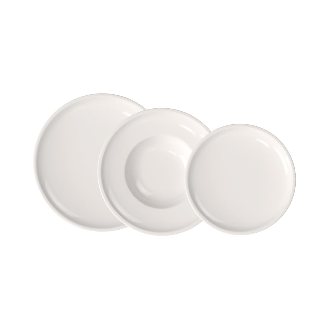 Villeroy &amp; Boch - Artesano Teller-Set, 6 tlg., Geschirr Set für 2 Personen, Premium Porzellan, Weis
