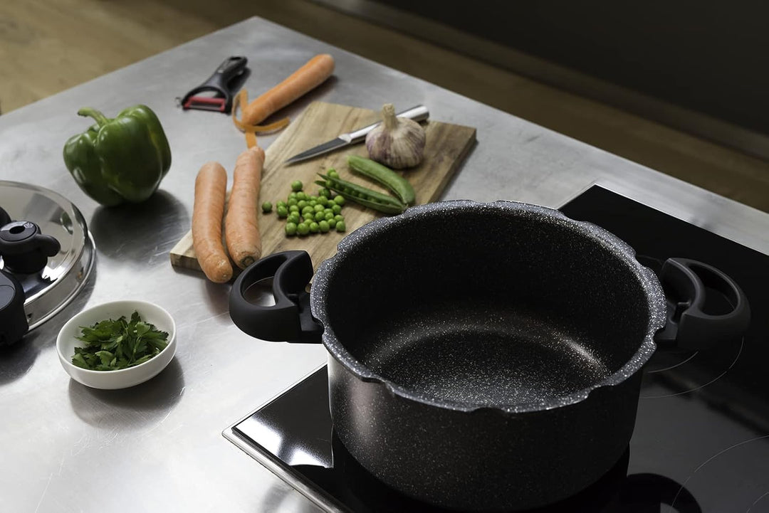 Seb Clipsominut'Ultra Resist Schnellkochtopf, Steinoptik, 5 l + Rezeptbuch, Schnellkochtopf, Indukti