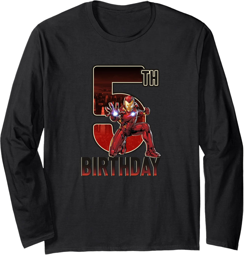 Marvel Iron Man 5th Birthday Action Pose Langarmshirt