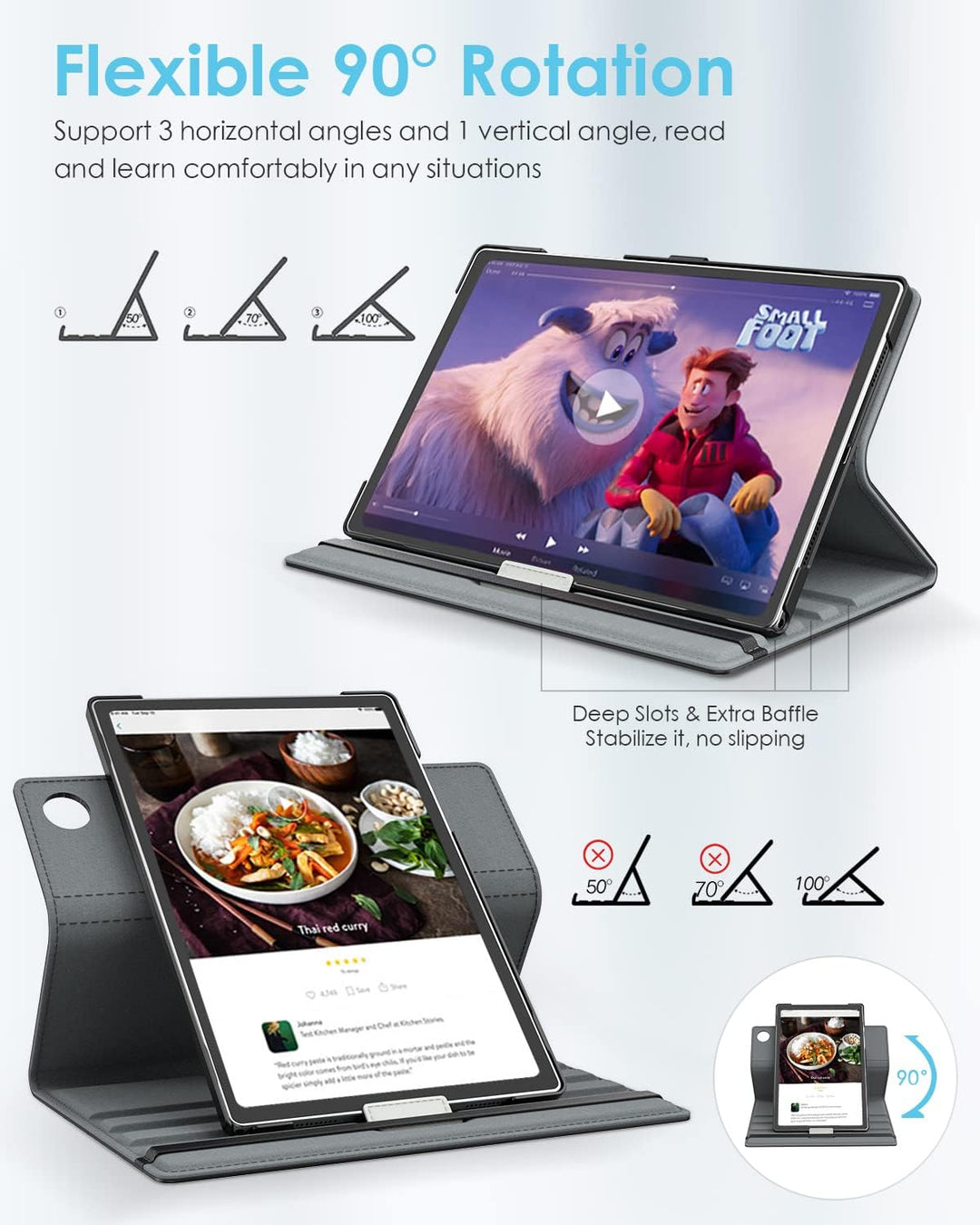 TiMOVO Drehbar Hülle Kompatibel mit Samsung Galaxy Tab A9+/A9 Plus 11 Zoll 2023 SM-X210/X216/X218, 9