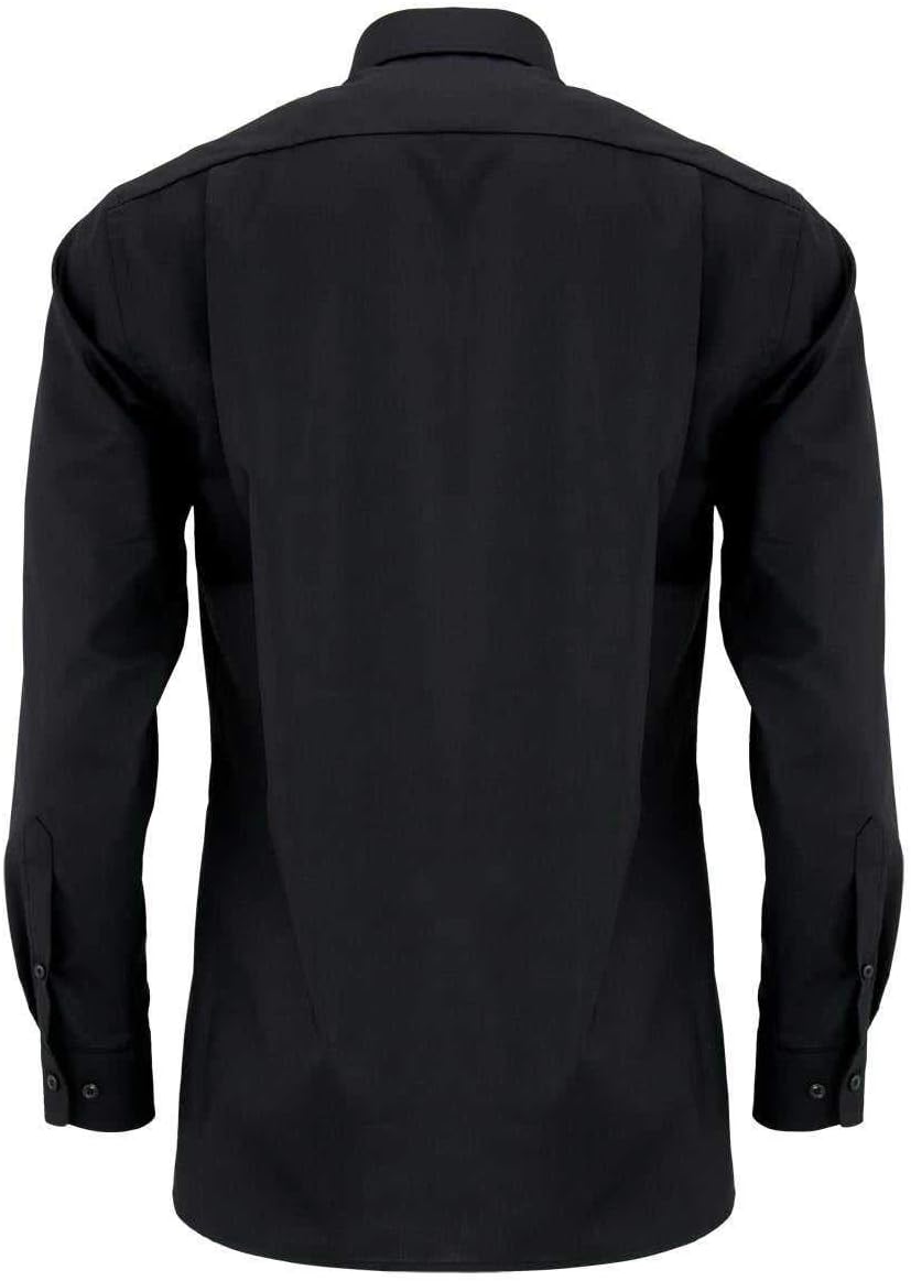OLYMP Herren Businesshemd Langarm Luxor,Einfarbig,modern fit,New Kent 38 Schwarz, 38 Schwarz