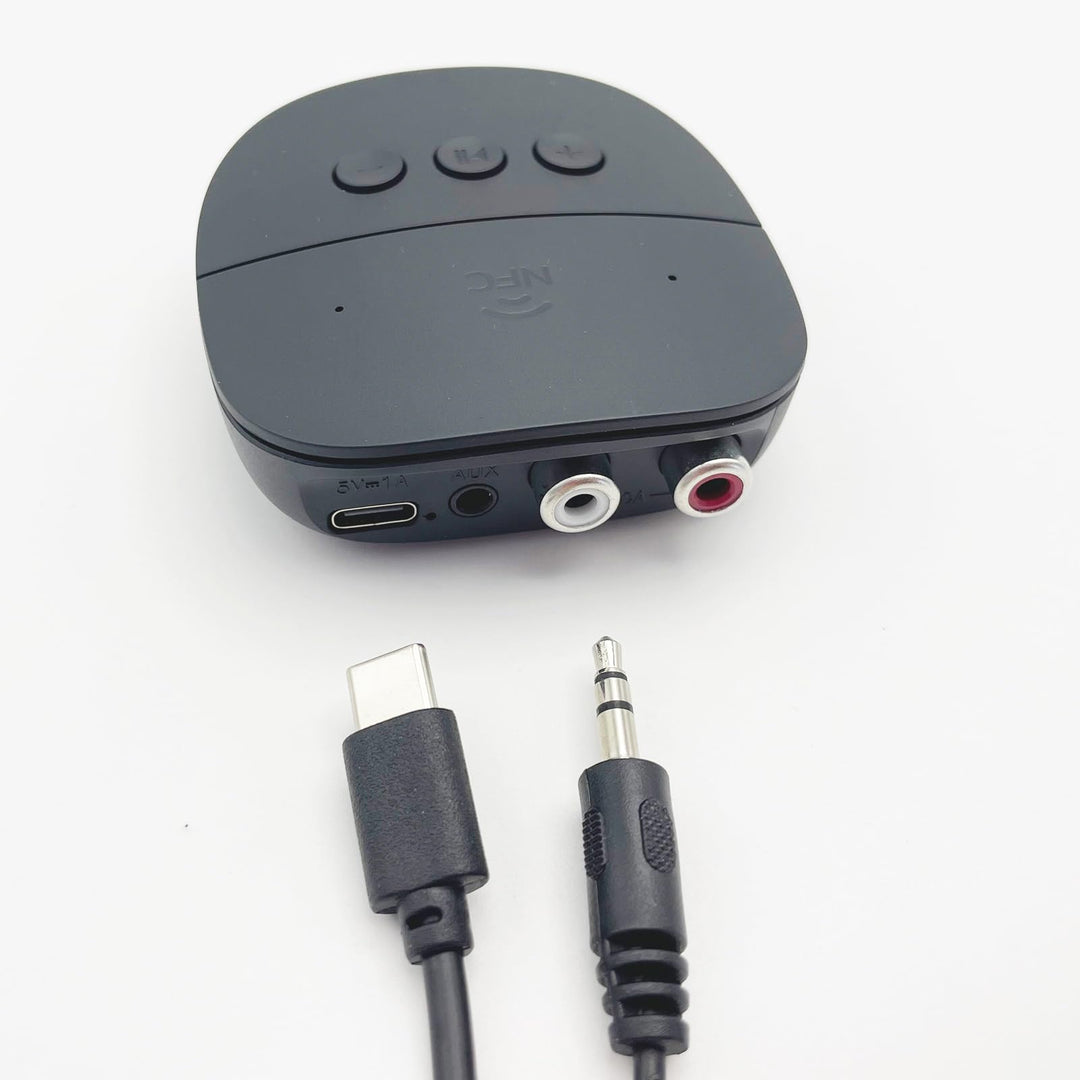 Bluetooth 5.2 Receiver mit NFC Adapter AUX/RCA Klinke 3,5 mm Wireless Bluetooth Audio Adapter Unters