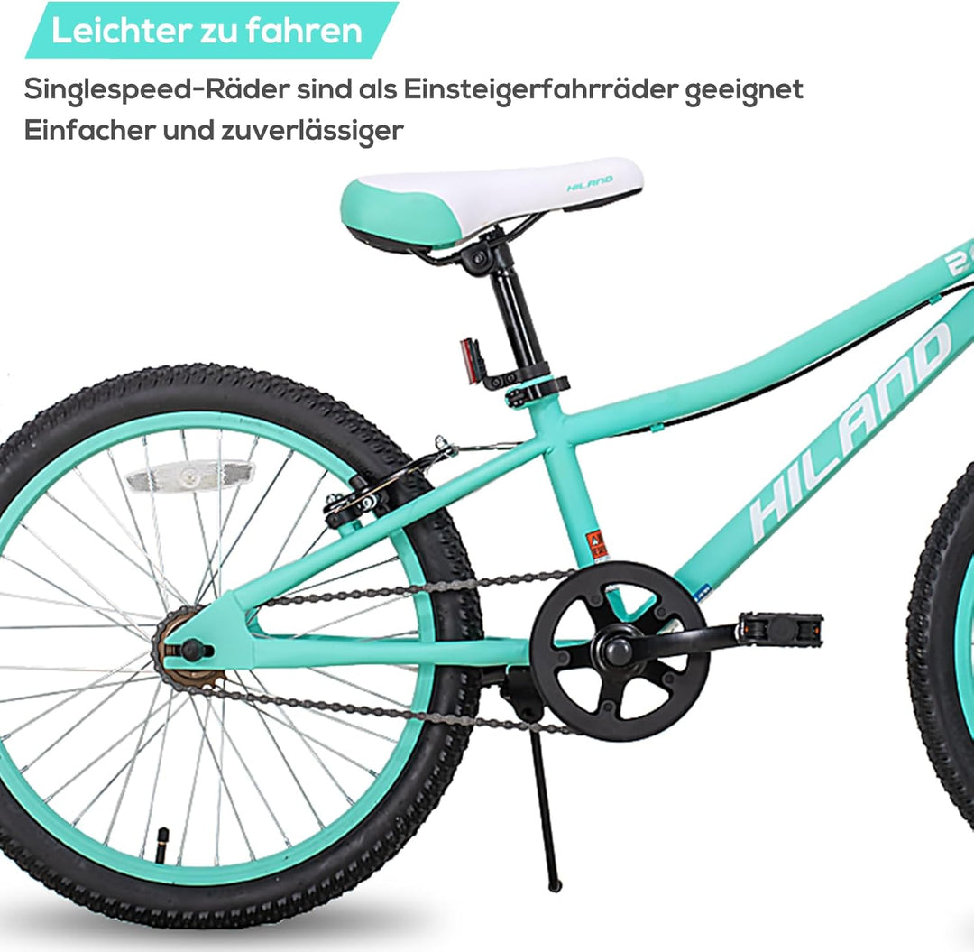 Hiland 20 Zoll Mountainbike für Kinder, Kinderfahrräder für Jungen und Mädchen, mehrere Farben Mintg
